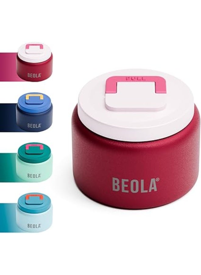 بيولا برطمان لحفظ الطعام بنمط متداخل قابل للتبديل سعة 240 ملليلتر للانش بوكس من الفولاذ المقاوم للصدأ بجدار مزدوج معزول للأطفال  سعة 240 ملليلتر (لون بلش مزين بفيونكات) - Image 1