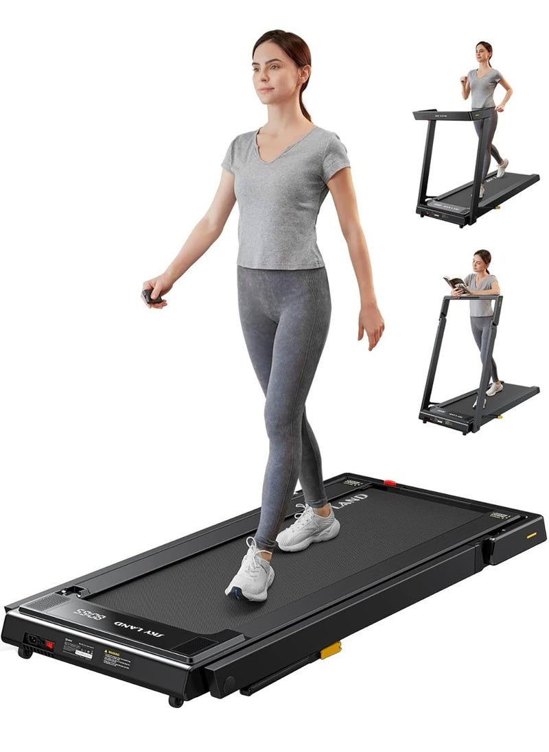 Foldable 3-in-1 Under Desk Treadmill | 2.5HP Quiet Running Machine for Home with Shock Absorption, LED Display & Device Holder | Supports 110kg User Weight | Walking pad For Home Gym & Office Use EM-1296