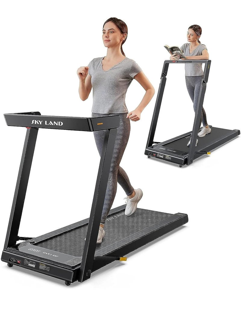 Foldable 3-in-1 Under Desk Treadmill | 2.5HP Quiet Running Machine for Home with Shock Absorption, LED Display & Device Holder | Supports 110kg User Weight | Walking pad For Home Gym & Office Use EM-1296