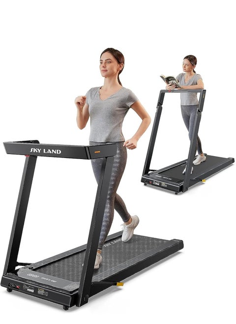 Foldable 3-in-1 Under Desk Treadmill | 2.5HP Quiet Running Machine for Home with Shock Absorption, LED Display & Device Holder | Supports 110kg User Weight | Walking pad For Home Gym & Office Use EM-1296