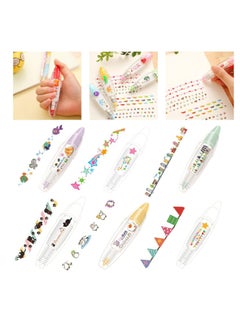 Excefore DIY Cute Animals Press Type Decorative Pen, 6PCS 2024 New Creative Cartoon Pattern Lace Correction Tape, Mini Cute Markers, for Card Postcard Notebook Decorative Tape Pen  - Image 1