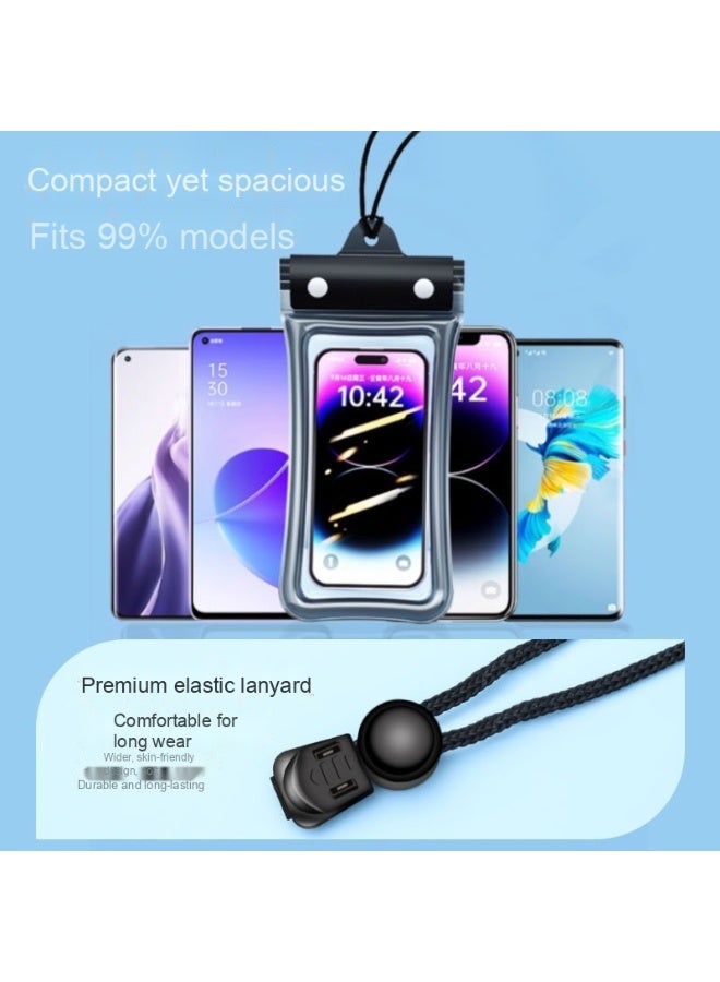 جيناو حافظة مقاومة للماء والغبار والرمال IP68 للهواتف الكبيرة 7.2 بوصة - مناسبة لـ iPhone 16/15/14/13/12 Pro Max، Galaxy S24/S23/S22 Ultra، Redmi Note 13 Pro، Infinix HOT 40 Pro - عبوتان شفافتان عالميتان - Image 4