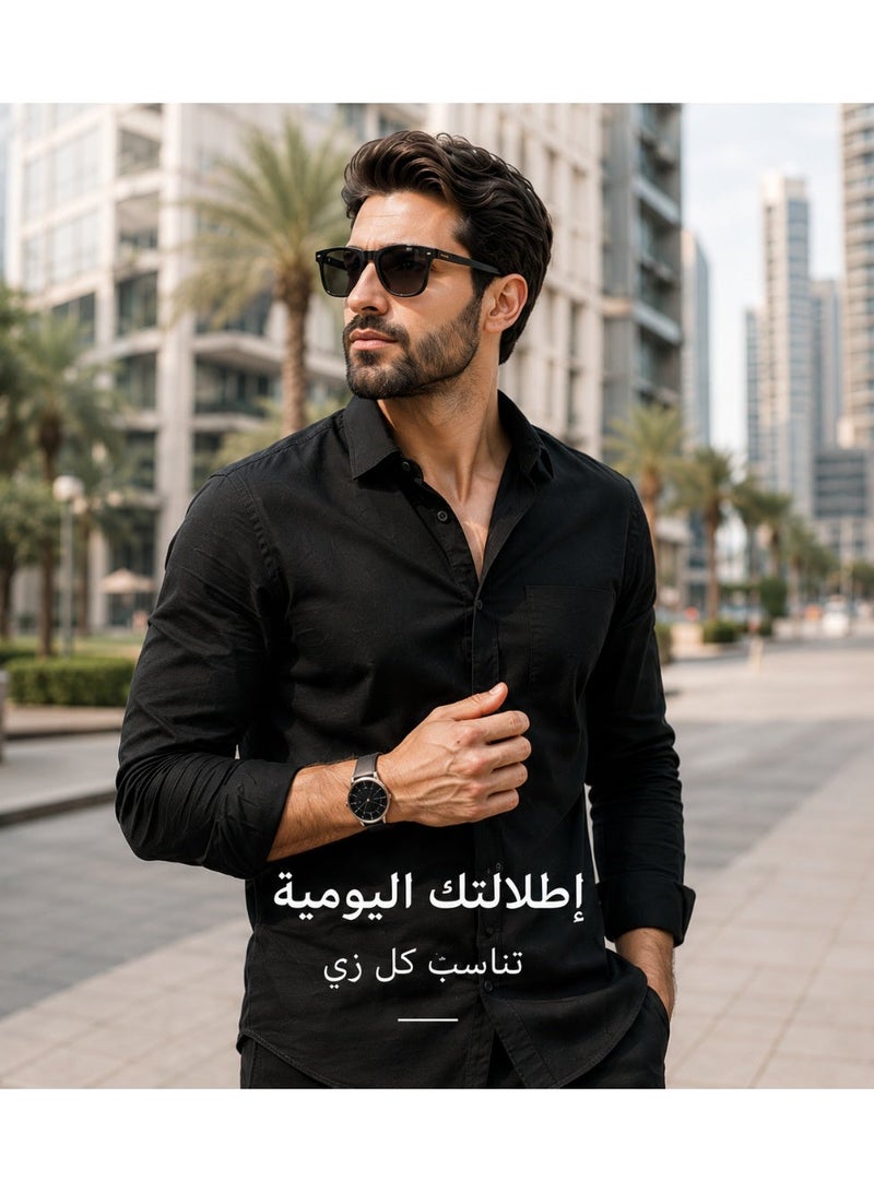 Hirospace Classic Black Polarized Square Sunglasses for Men & Women, HD UV400 Driving Sunglasses, Stylish Everyday Eyewear - Image 3