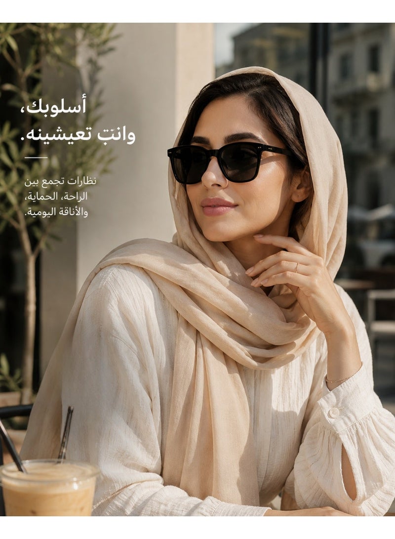 Hirospace Classic Black Polarized Square Sunglasses for Men & Women, HD UV400 Driving Sunglasses, Stylish Everyday Eyewear - Image 4