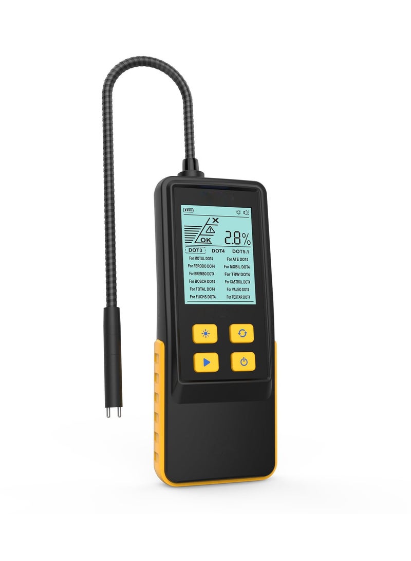 كابتن تيك Brake Fluid Tester with 2.8 Backlit Display and Audible Alarm - Moisture Detector for DOT3, DOT4, DOT5.1 Brake Fluids, Compatible with Most Vehicles (1 Pack) - Image 1