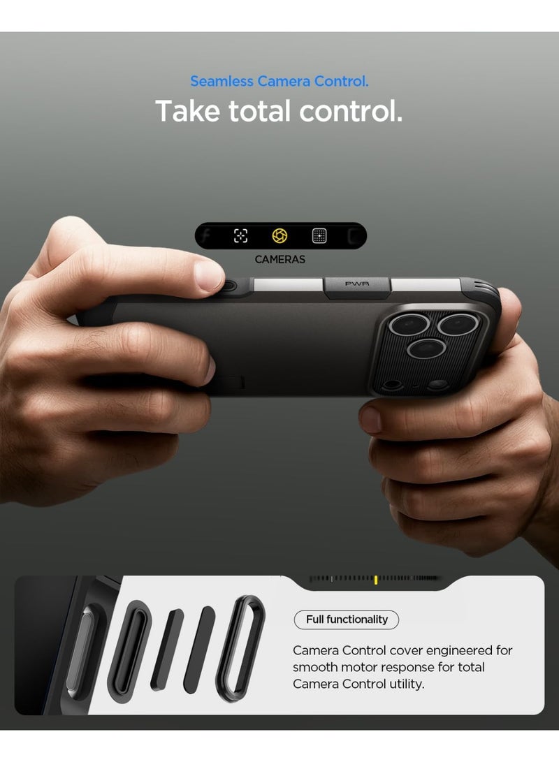 Spigen Tough Armor T MagFit for iPhone 17 PRO Case MagSafe Cover with [Capacitive Camera Control Button] and Kickstand - Gunmetal - Image 2