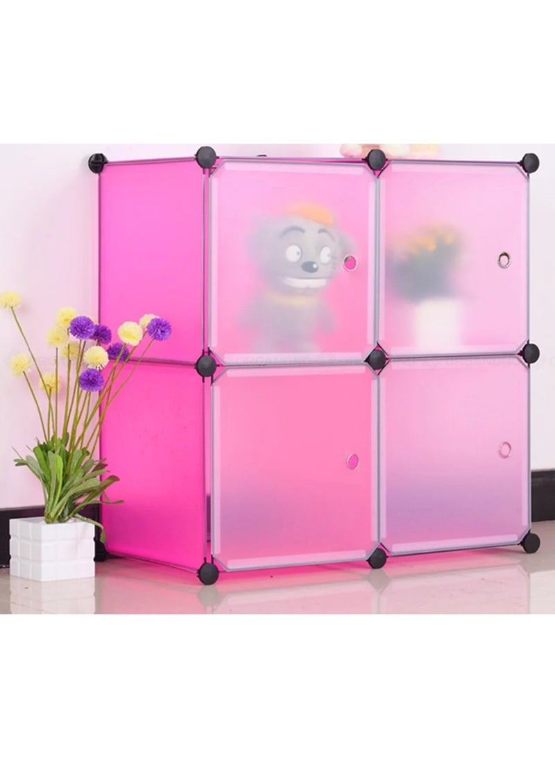 DubaiGallery 4 Cube Home Portable storage cabinet cupboard for hanging clothes combination wardrobe cupboard space savvette toy towel ideal storage organiser wardrobe clothes. - Image 1
