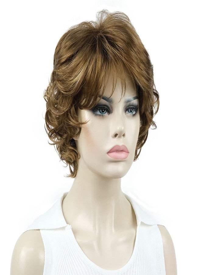 Aimole Short Curly Wigs Women's Synthetic Wig With Layered Bangs(V6) - Image 2