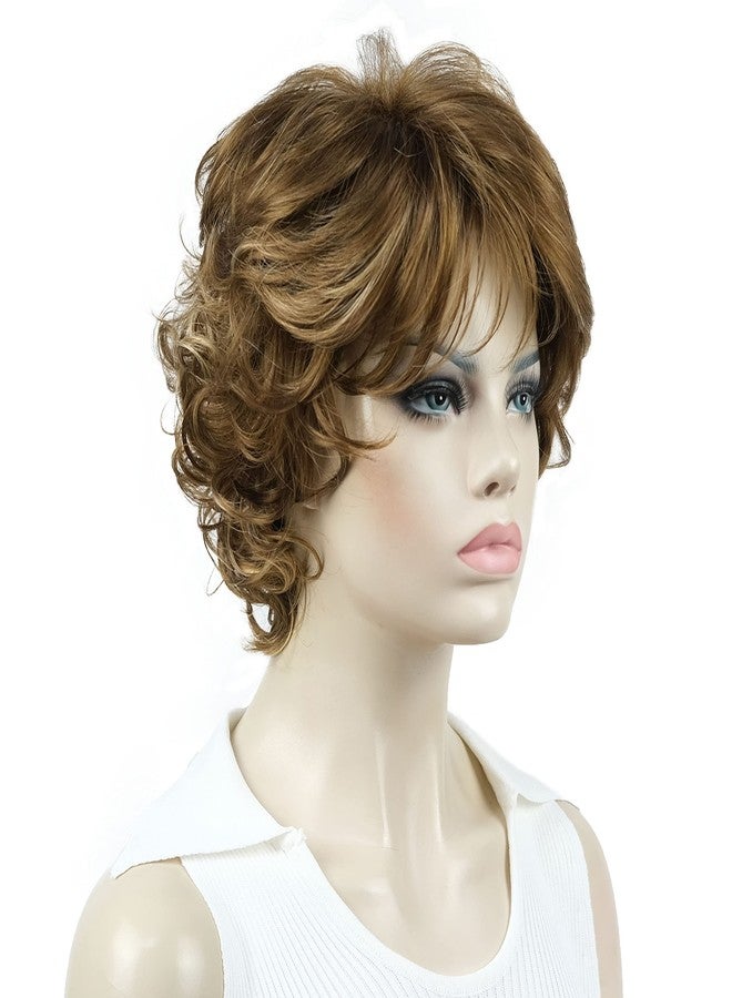 Aimole Short Curly Wigs Women's Synthetic Wig With Layered Bangs(V6) - Image 3