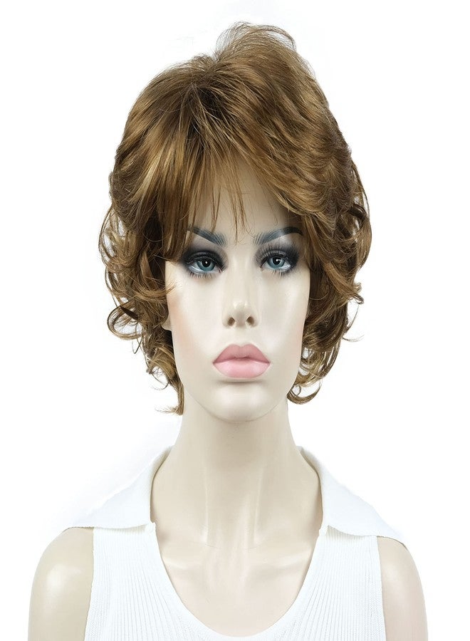 Aimole Short Curly Wigs Women's Synthetic Wig With Layered Bangs(V6) - Image 1