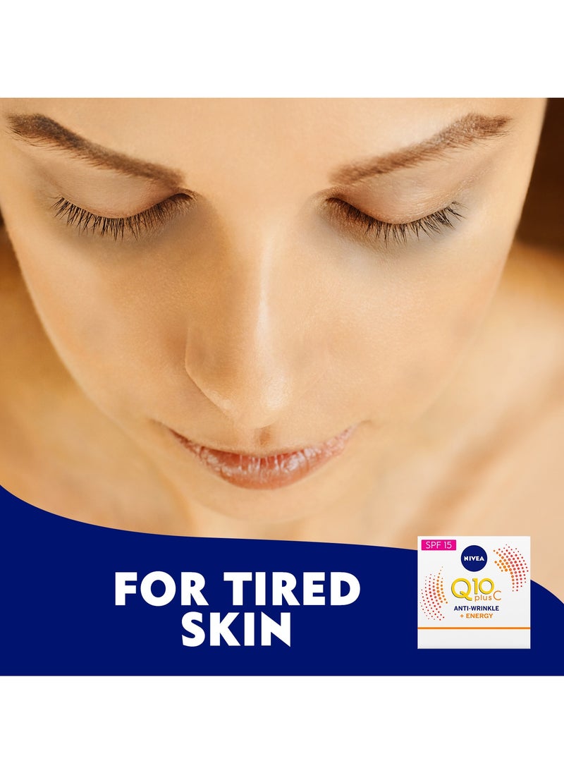 Nivea - Face Cream Day Moisturizer Q10 Plus C Anti-Wrinkle And  Energy Vitamin C Pack of 2 - Image 1