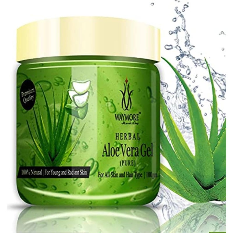 WAYMORE Pure Aloe Vera Green Gel for Skin and Hair Multipurpose Beauty Gel for Acne Sunburn Treatment Hydrates Hair and Skin 300gm Pack of 3100gm each - Image 3