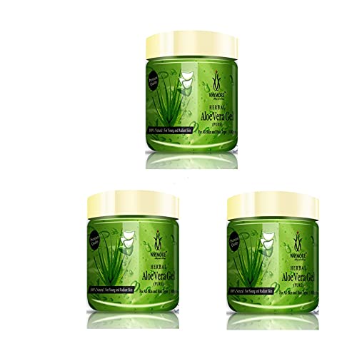 WAYMORE Pure Aloe Vera Green Gel for Skin and Hair Multipurpose Beauty Gel for Acne Sunburn Treatment Hydrates Hair and Skin 300gm Pack of 3100gm each - Image 1