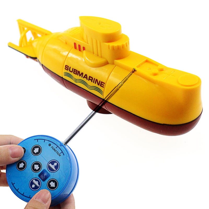 Tipmant Mini RC Submarine Toy Remote Control Boat Underwater Electric Diving Water Fish Tank Kids Birthday Gift Yellow - Image 2