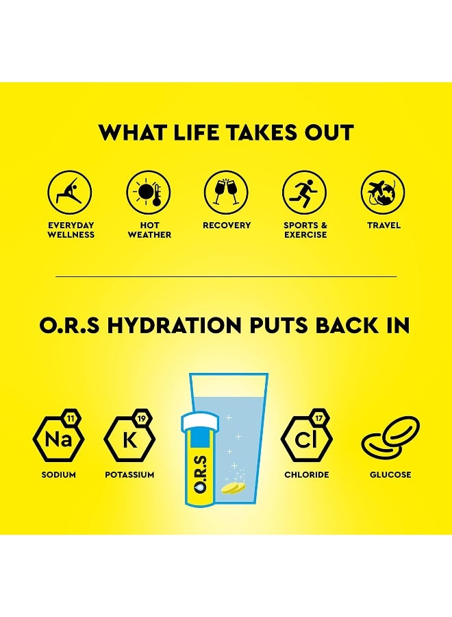 O.R.S Hydration Tablets - Soluble Sports Hydration Tablets With Natural Lemon Flavour, 24 Tablets