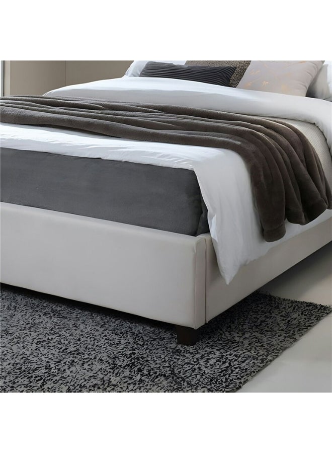 Bed and Mattress Home Majestic Dreams Tufted Upholstered King Size ( Mattress Size 180 X 200 CM ) White Color Bed Size 212 W X 188 L CM ( Mattress Sold Separately )  - Image 3