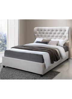 Bed and Mattress Home Majestic Dreams Tufted Upholstered King Size ( 180 X 200 ) White Color Bed 