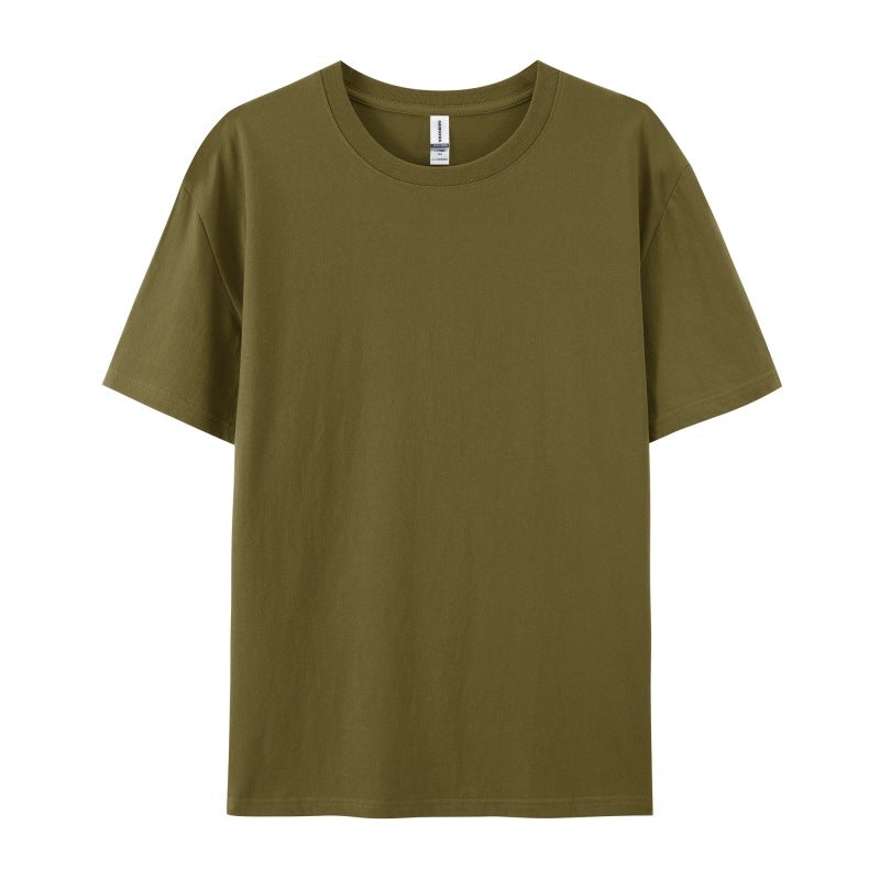 Caribbean 79000-180G Pure Cotton Round Neck Short-Sleeved T-Shirt Trendy Loose And Printable - Image 1