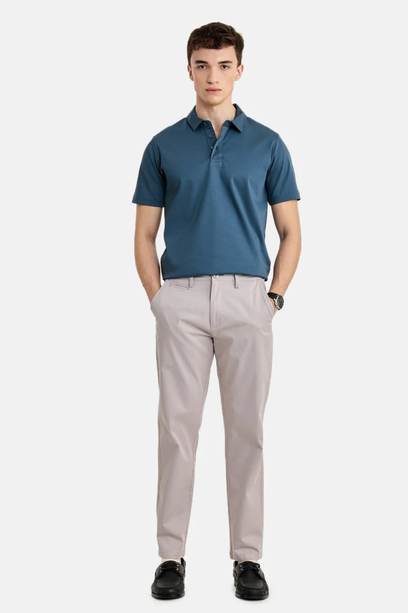 SNITCH Blue Solid Half Sleeve Slim Fit Casual T-Shirt