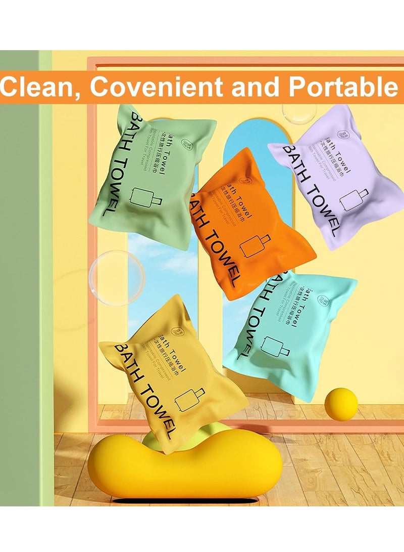 KASTWAVE منشفة مضغوطة كبيرة، 55 × 27 بوصة مناشف استحمام قطنية قابلة للاستخدام مرة واحدة، خفيفة ومحمولة وقابلة لإعادة الاستخدام، مناسبة للتنزه، والتخييم، والشاطئ، والسباحة والسفر - Image 3