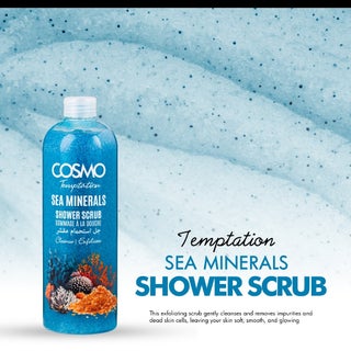 COSMO Temptation Sea Minerals Shower Scrub 1000ml, Moisturizing Body Wash, Cleanse and Exfoliate, All Skin Type, Face & Body Scrubs, Shower Gel For Men & Women - view 2