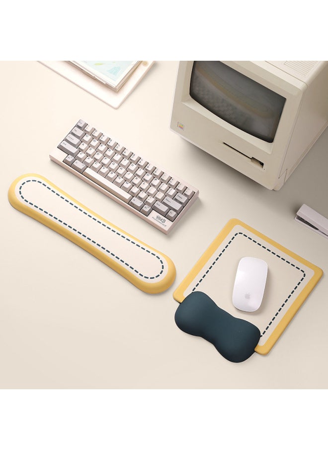 Generic - Little Bear Hall Silicone Wrist Pad Mouse Pad Memory Foam Keyboard Hand Holder Cute Office Bowl Holder Palm Support Wrist Pad-Pattern:Mouse Pad Indigo Blue - Image 1