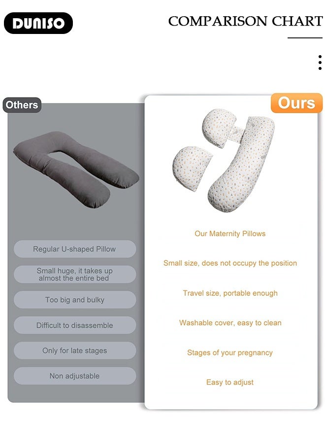 DUNISO Pregnancy Pillows for Sleeping,U-Shaped Maternity Pillow Soft Pregnancy Body Pillow with Removable Washable Cover,Support for Back, Legs, Belly,Hips of Pregnant Women - Image 4