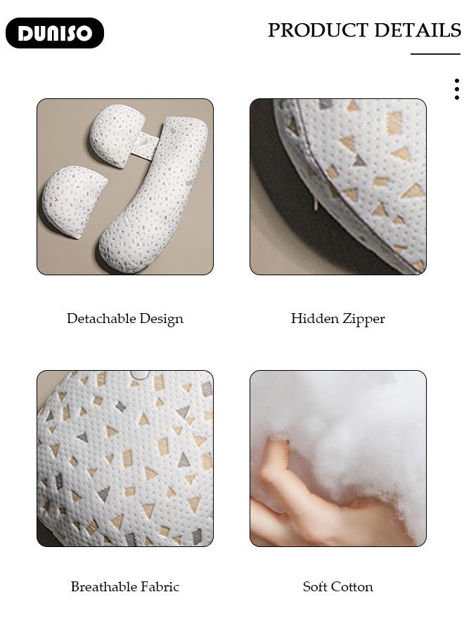DUNISO Pregnancy Pillows for Sleeping,U-Shaped Maternity Pillow Soft Pregnancy Body Pillow with Removable Washable Cover,Support for Back, Legs, Belly,Hips of Pregnant Women - Image 2