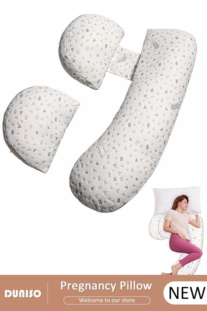 DUNISO Pregnancy Pillows for Sleeping,U-Shaped Maternity Pillow Soft Pregnancy Body Pillow with Removable Washable Cover,Support for Back, Legs, Belly,Hips of Pregnant Women - Image 1