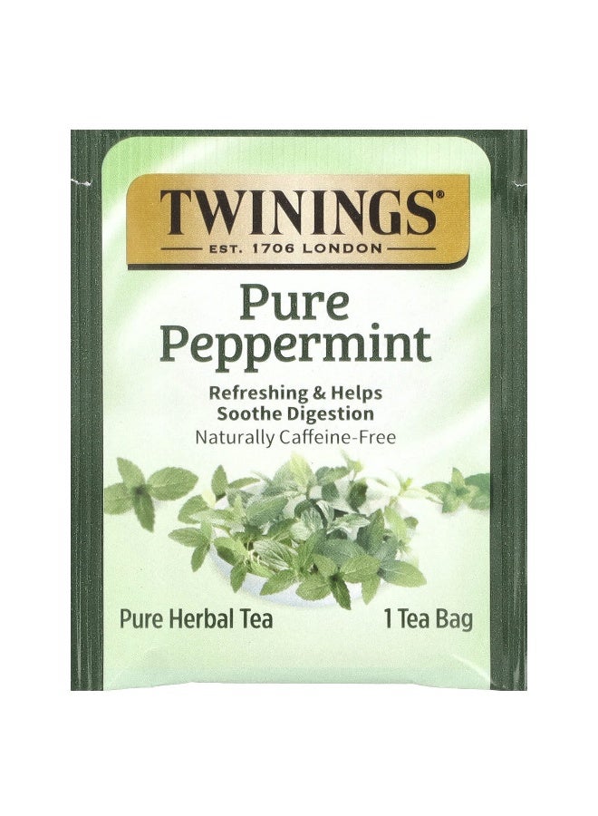 Twining's Twinings, Pure Herbal Tea, Pure Peppermint, Caffeine Free, 50 Tea Bags, 3.53 oz (100 g) (Packaging may vary) - Image 3