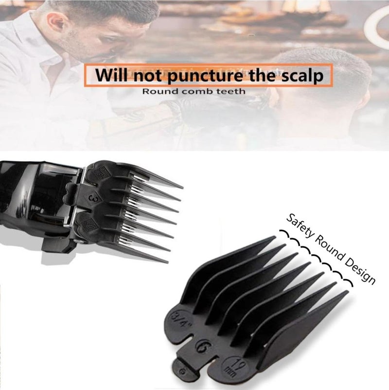 QPOIBSD Professional Hair Clipper Combs Guides Set - 1/16 to 1 Size Range, Black Replacement Guardsï¼ŒCOMPATIBLE WITH WAHL Most Clippers/Trimmers (8 Pieces) - Image 4