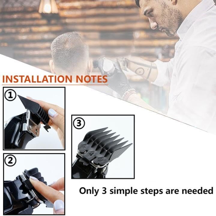 QPOIBSD Professional Hair Clipper Combs Guides Set - 1/16 to 1 Size Range, Black Replacement Guardsï¼ŒCOMPATIBLE WITH WAHL Most Clippers/Trimmers (8 Pieces) - Image 5