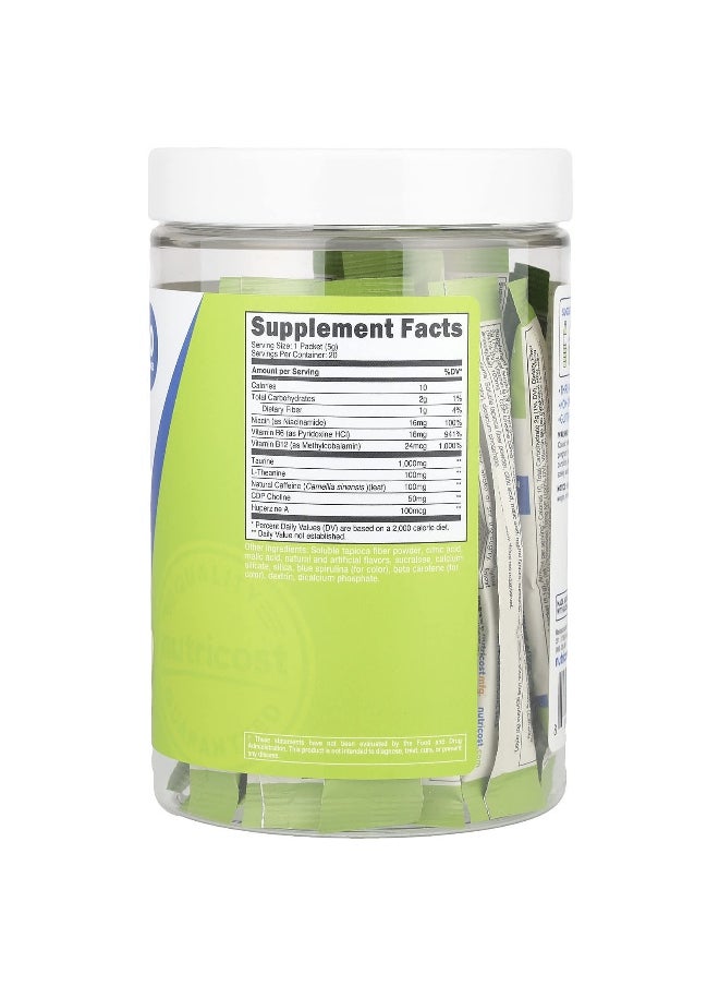 Nutricost - Nutricost, Energy, Clean Energy Powder, Green Apple, 20 Stick Packs, 0.18 oz (5 g) Each - Image 1