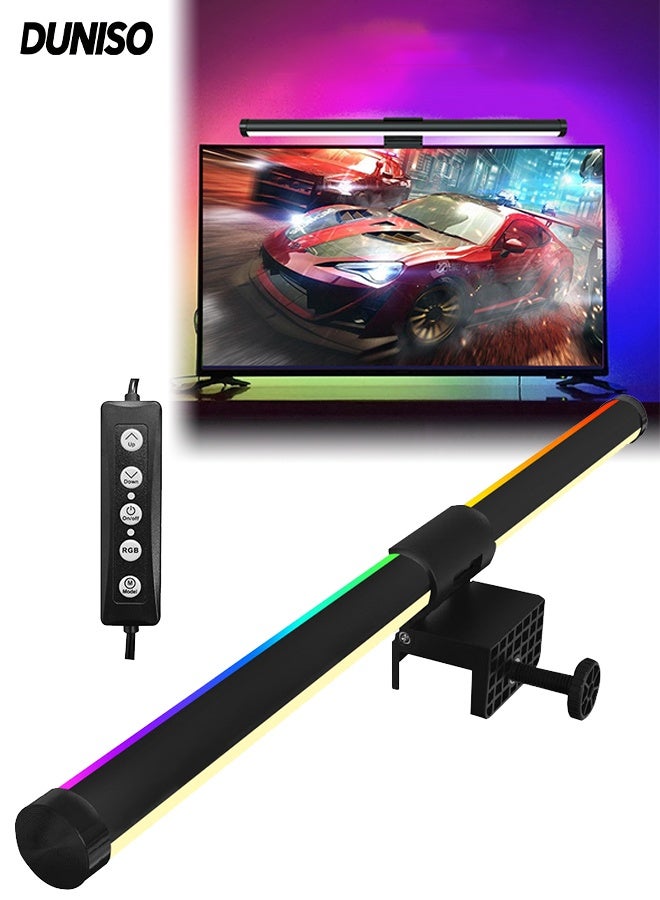 DUNISO Computer Monitor Lamp with RGB 3 Color Changing Ambient Light，USB Powered Gaming Screen Light, Computer Screen Light Bar for Home Office Work - Image 1