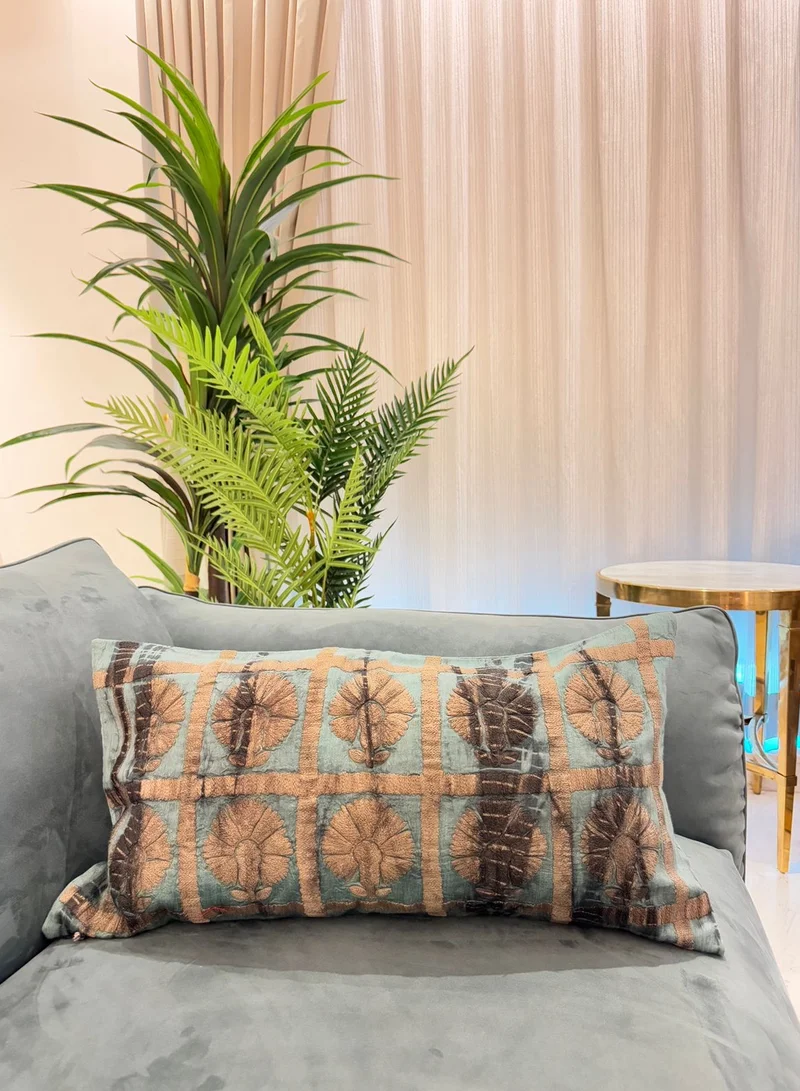 Tohfa Luxe Zohra Blue long Decorative Cushion with Filler