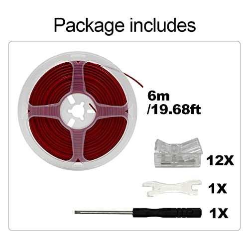HAMRVL 12 Pack 8mm Cob Led Strip Light Connectors 2 Pin, Led Strip to Wire Solderless Transparent Track Lighting Adapter Connection with 6M/19.68ft Led Wire Extension Cable for White Led Tape 12/24V - Image 4