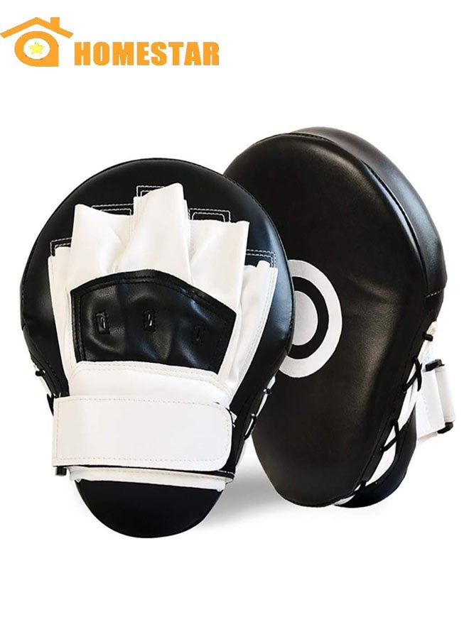 HOMESTAR 2 Pcs Curved Punching Mitts, Boxing Pads, Hand Target Boxing Pads, Training Focus Pads for Kickboxing, Muay Thai, MMA Martial Art UFC, Black - Image 1