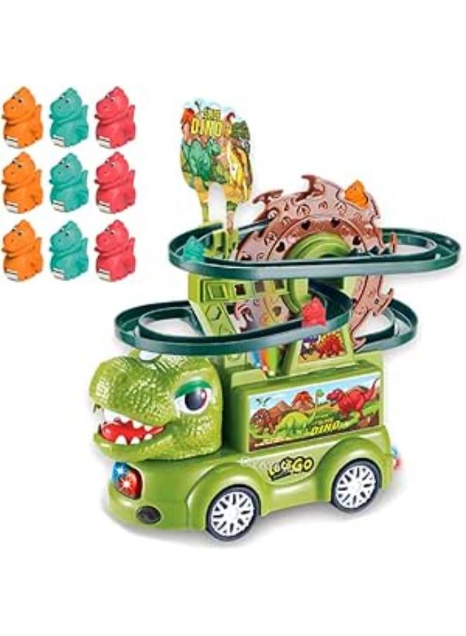 Dinosaur Race Track Car Toy – Spiral Slide + 9 Dinosaurs