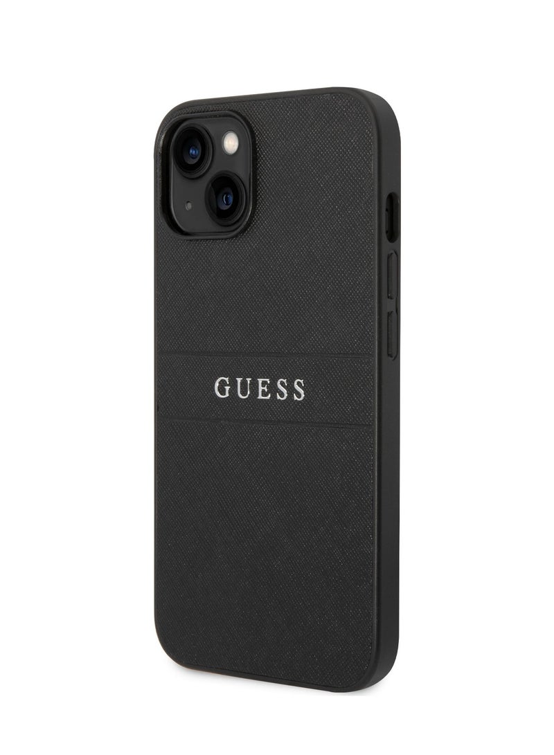 GUESS PU Saffiano Hard Case for iPhone 14 Plus (6.7") - Black - Image 5