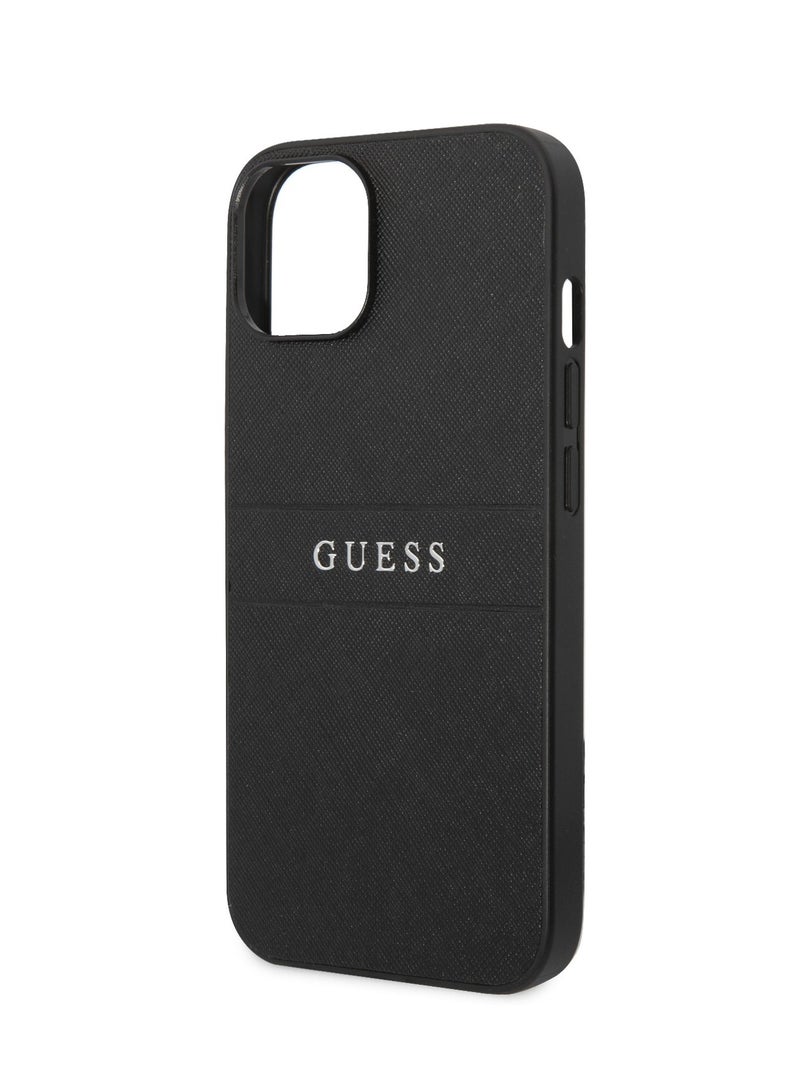 GUESS PU Saffiano Hard Case for iPhone 14 Plus (6.7") - Black - Image 1