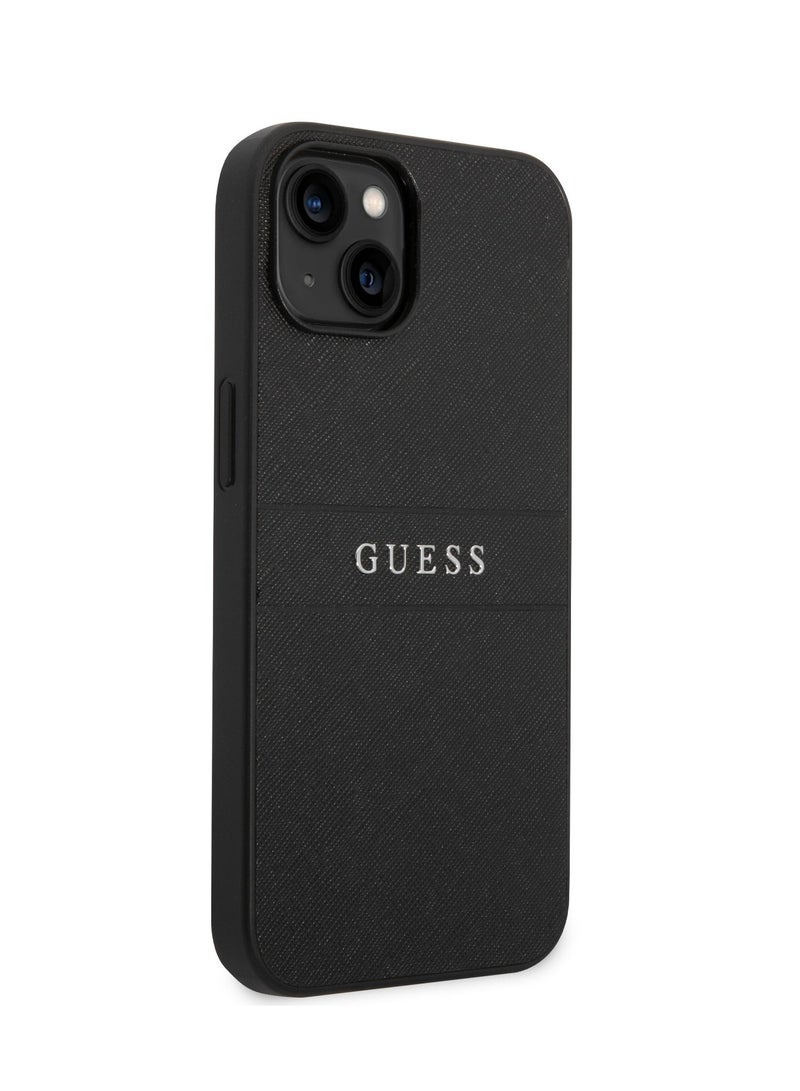 GUESS PU Saffiano Hard Case for iPhone 14 Plus (6.7") - Black - Image 3