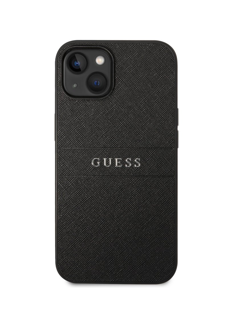 GUESS PU Saffiano Hard Case for iPhone 14 Plus (6.7") - Black - Image 2