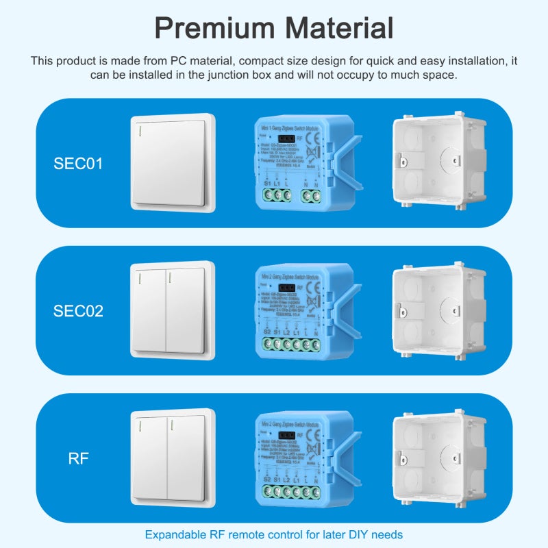 Wifi Switch Module: Compact PC Material - App Remote Control & Voice Control Switch Module for Home Electrical Appliances - Image 2