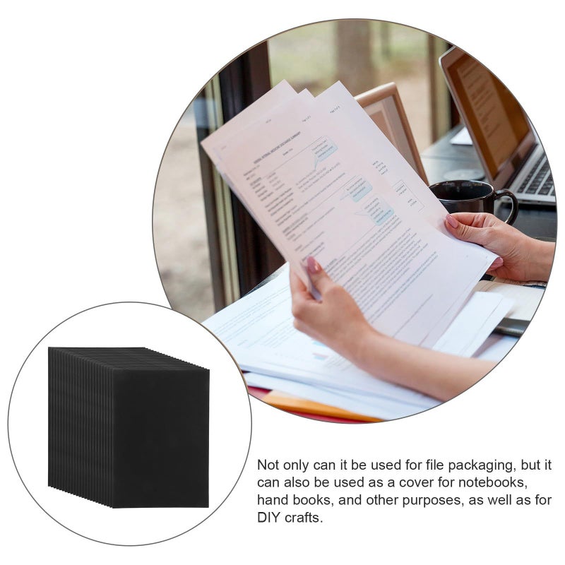A4 Black Texture Binding Covers With 100 Protector Sheets For Presentation Office Reports - Image 5