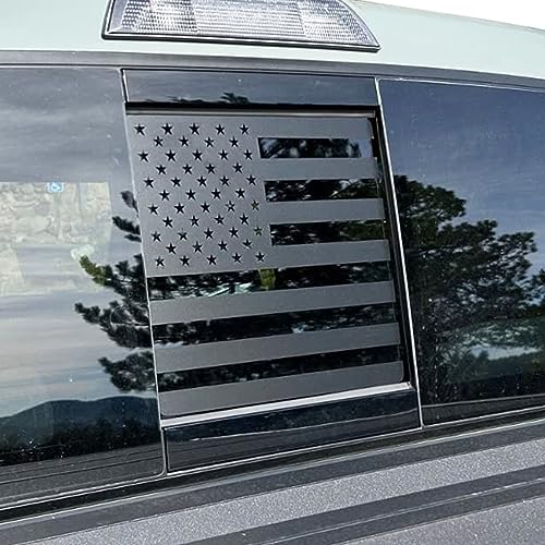 Zxiaochun Rear Middle Window American Flag Decal for Toyota Tacoma 2023 2022 2021 2020 2019 2018 2017 2016 20152005 Back Center Sliding Window Glass USA Flag Vinyl Sticker AccessoriesMatte Black - Image 1
