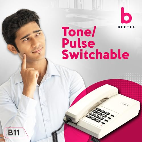 Beetel B11 Corded Landline Phone, Ringer Volume Control, LED Ring Indication, Wall/Desk Mountable, Classic Design, Clear Call Quality, Mute/Pause/Flash/Redial Function (Made in India)(Warm Grey)(B11) - Image 2