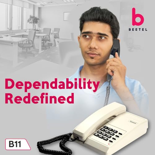 Beetel B11 Corded Landline Phone, Ringer Volume Control, LED Ring Indication, Wall/Desk Mountable, Classic Design, Clear Call Quality, Mute/Pause/Flash/Redial Function (Made in India)(Warm Grey)(B11) - Image 3