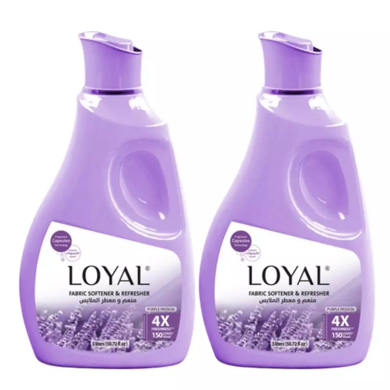 Loyal Purple Passion Fabric Softener & Freshener With 4X Freshness up to 150 Loads- 2X3Ltr