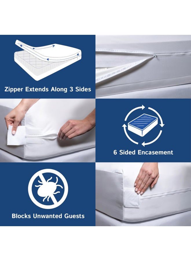 Four Seasons Essentials Super Deep Pocket Mattress Encasement - Queen - Zippered Waterproof Protector for Very Deep Mattresses 20-24 inch Depth - Image 5