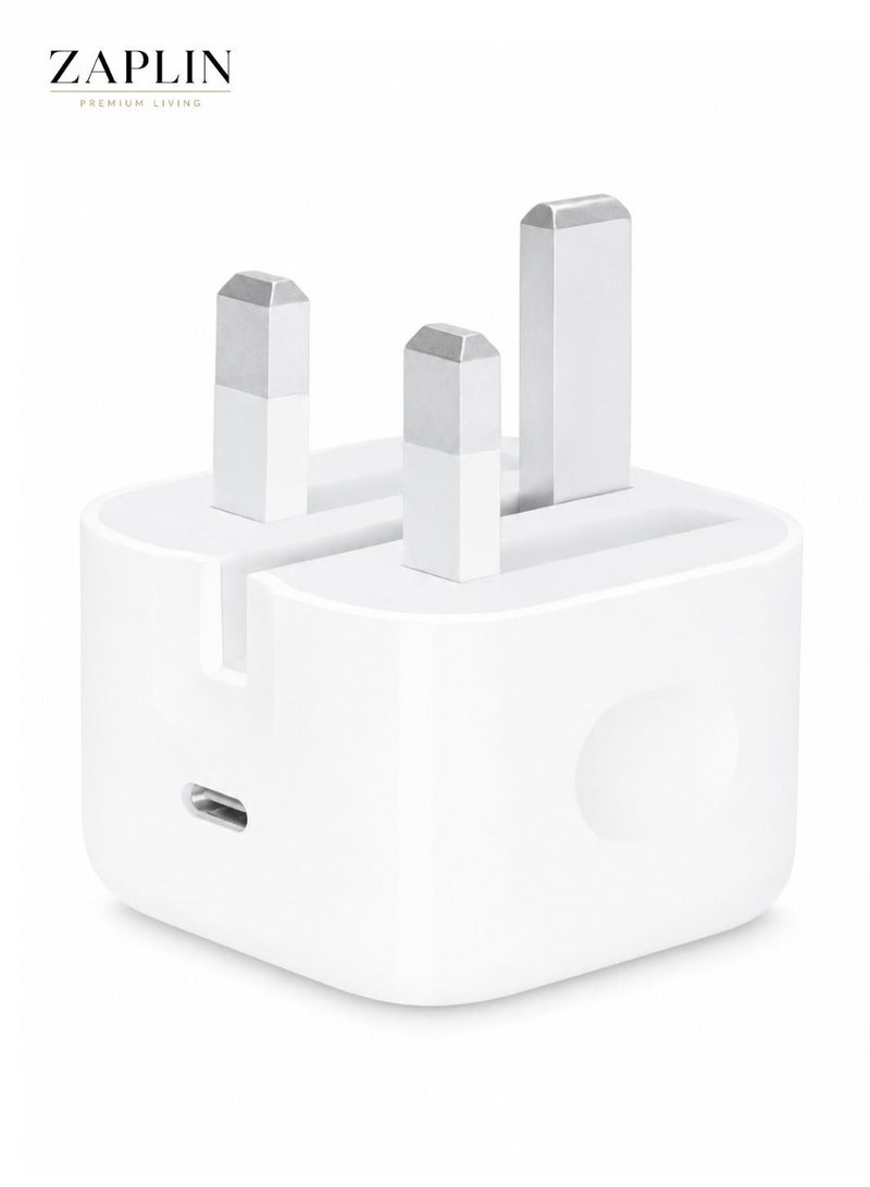 ZapLin iPhone Charger Adapter 25W USB-C PD Fast Wall Charger Type C Power Adapter Compatible with iPhone 17/16 Pro Max/16/15 Pro Max/15/14 Pro Max/14/13/12/SE2020/11/XR/XS Max/X/iPad - Image 1
